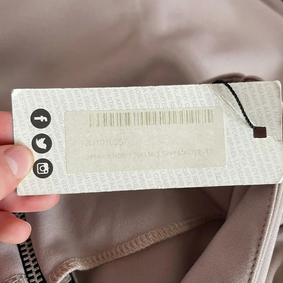 Boohoo NWT Jessica Mauve Pink Notch Split Fitted Midi Pencil Skirt 6 Women’s - Picture 9 of 12